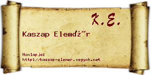 Kaszap Elemér névjegykártya