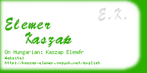 elemer kaszap business card