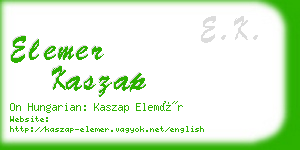 elemer kaszap business card